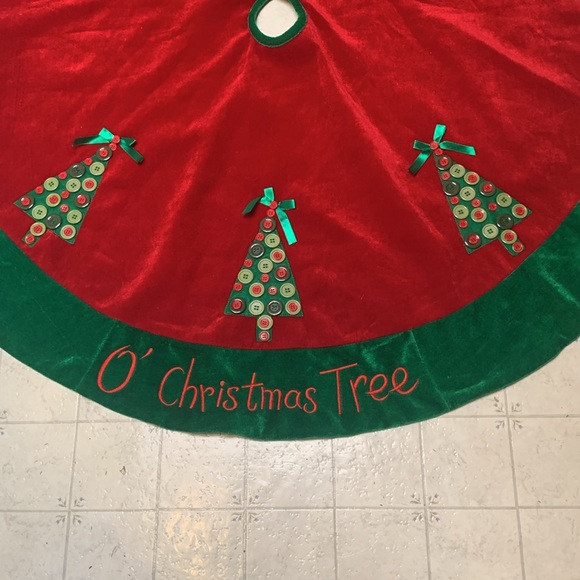 Embellished Velvety Christmas Tree Skirt NWOT - Picture 2 of 7